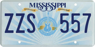 MS license plate ZZS557