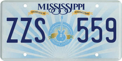 MS license plate ZZS559