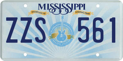 MS license plate ZZS561