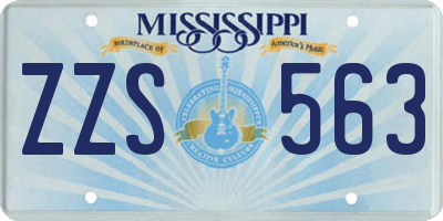 MS license plate ZZS563