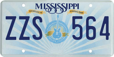 MS license plate ZZS564