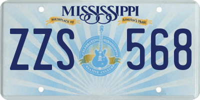 MS license plate ZZS568