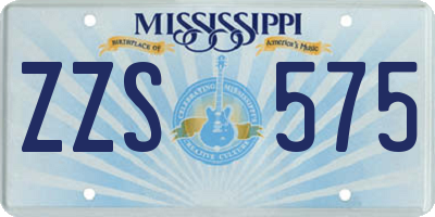 MS license plate ZZS575