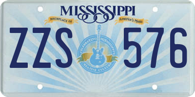 MS license plate ZZS576