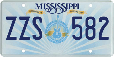 MS license plate ZZS582