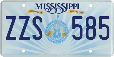 MS license plate ZZS585