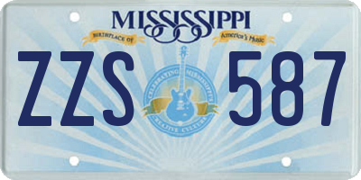 MS license plate ZZS587