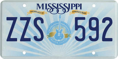 MS license plate ZZS592