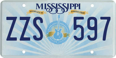 MS license plate ZZS597