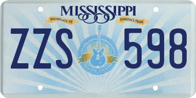 MS license plate ZZS598