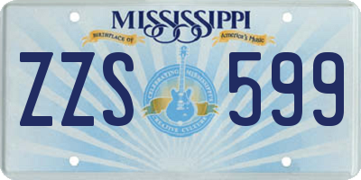 MS license plate ZZS599