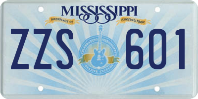 MS license plate ZZS601