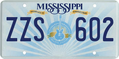 MS license plate ZZS602