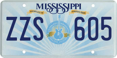 MS license plate ZZS605