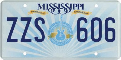 MS license plate ZZS606