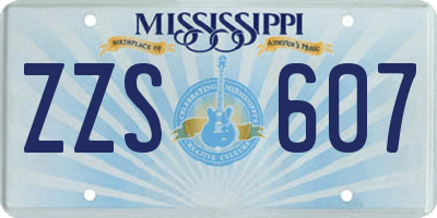 MS license plate ZZS607