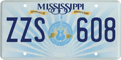 MS license plate ZZS608