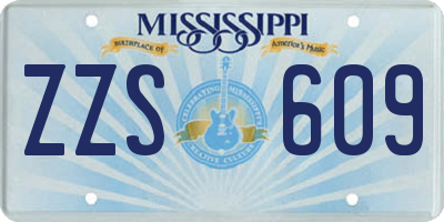 MS license plate ZZS609