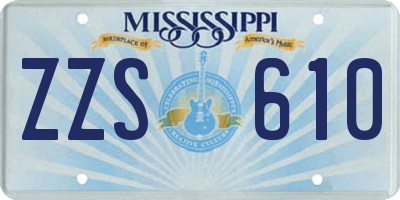 MS license plate ZZS610