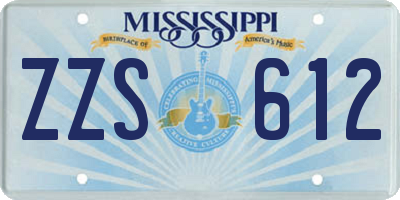 MS license plate ZZS612