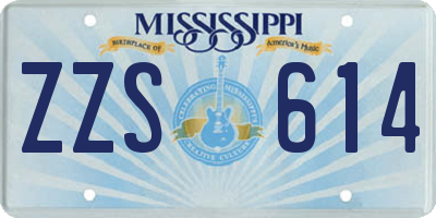 MS license plate ZZS614