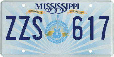 MS license plate ZZS617