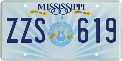 MS license plate ZZS619