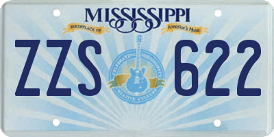 MS license plate ZZS622