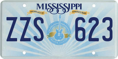 MS license plate ZZS623