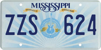 MS license plate ZZS624