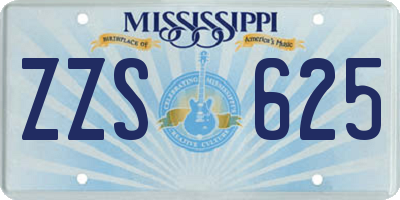 MS license plate ZZS625