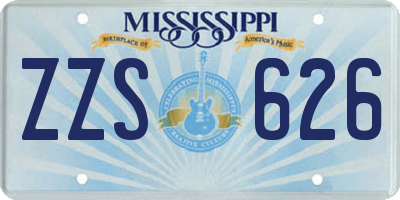 MS license plate ZZS626