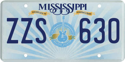 MS license plate ZZS630