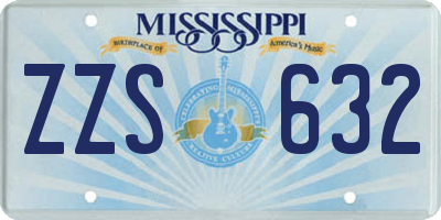 MS license plate ZZS632