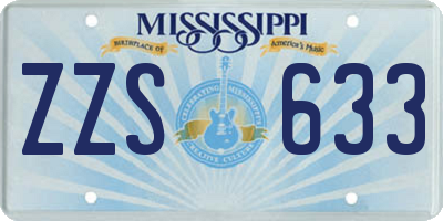 MS license plate ZZS633