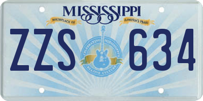 MS license plate ZZS634