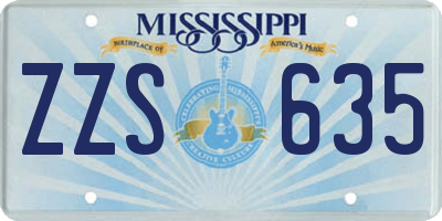 MS license plate ZZS635