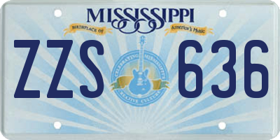 MS license plate ZZS636