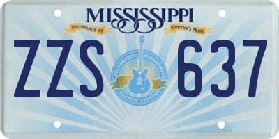 MS license plate ZZS637