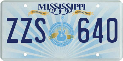 MS license plate ZZS640