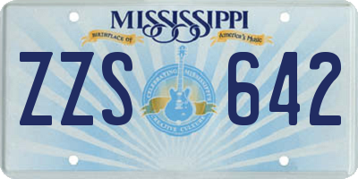 MS license plate ZZS642