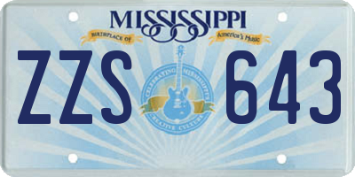 MS license plate ZZS643