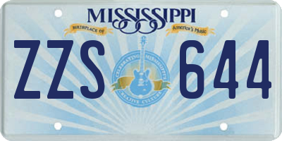 MS license plate ZZS644