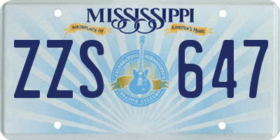 MS license plate ZZS647