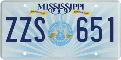 MS license plate ZZS651