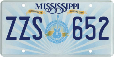 MS license plate ZZS652