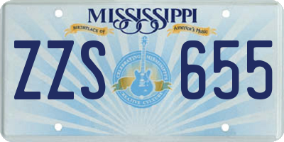 MS license plate ZZS655