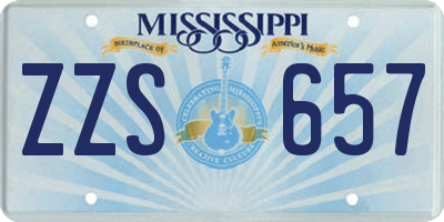 MS license plate ZZS657