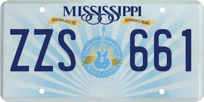 MS license plate ZZS661