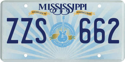 MS license plate ZZS662